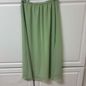 a new day Light Green Midi Skirt